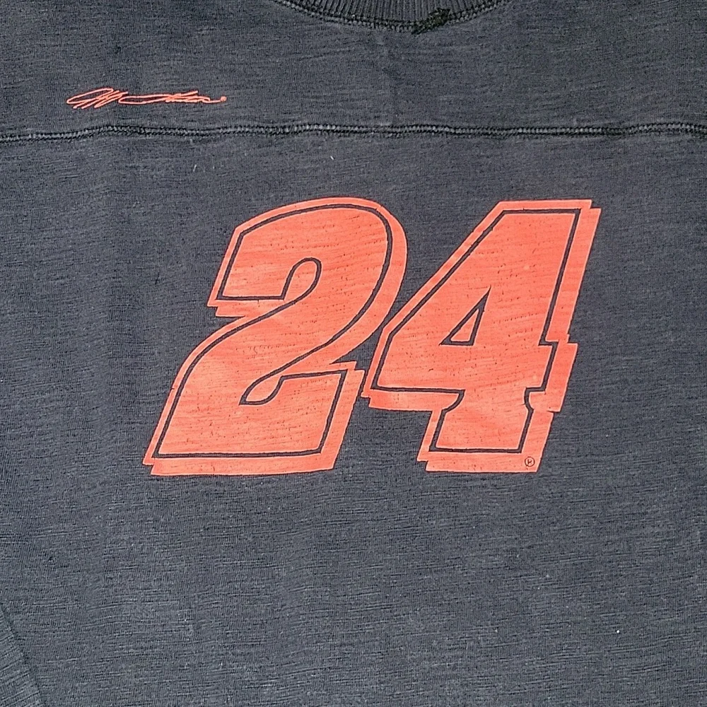 Vintage Jeff Gordon 24 Rugby Style Longsleeve Distressed NASCAR Shirt Medium